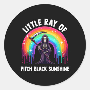 Little Ray Of Pitch Black Sunshine Death Rainbow H Classic Round Sticker