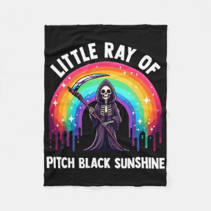 Little Ray Of Pitch Black Sunshine Death Rainbow H Fleece Blanket