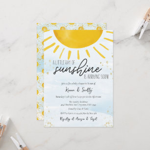 Little Ray of Sunshine Baby Boy Shower Invitation