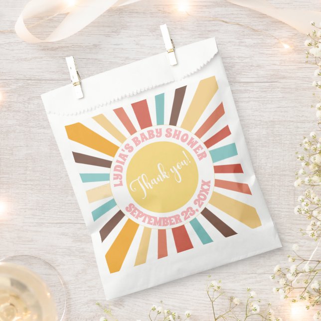 Little Ray Of Sunshine Baby Shower Favour Bag (Clipped)
