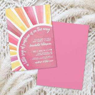 Little Ray Of Sunshine Baby Shower Invitation