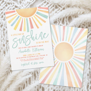 Little Ray Of Sunshine Baby Shower Invitation