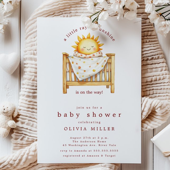 Little Ray of Sunshine Baby Shower Invitation (Creator Uploaded)