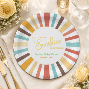 Little Ray Of Sunshine Baby Shower Paper Plate