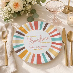 Little Ray Of Sunshine Baby Shower Paper Plate