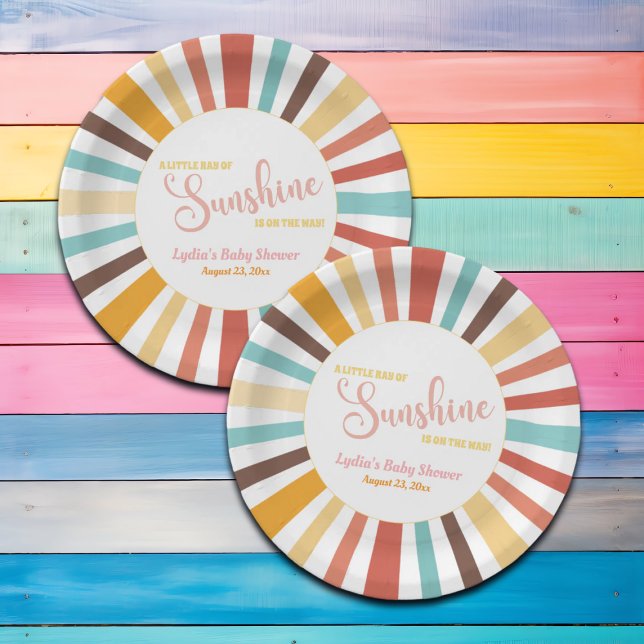 Little Ray Of Sunshine Baby Shower Paper Plate (Creator Uploaded)