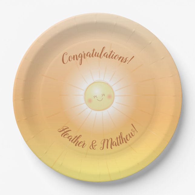 Little Ray of Sunshine Baby Shower Paper Plate (Front)