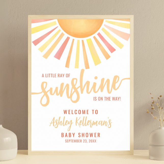 Little Ray Of Sunshine Baby Shower Welcome Sign (Little Ray Of Sunshine Baby Shower Welcome Sign)