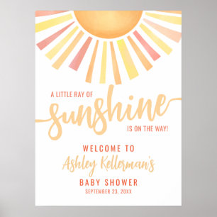 Little Ray Of Sunshine Baby Shower Welcome Sign
