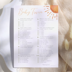 Little Ray of Sunshine Baby Trivia Shower Game Invitation