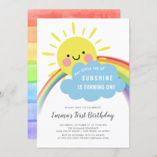 Little Ray Of Sunshine Birthday Invitation
