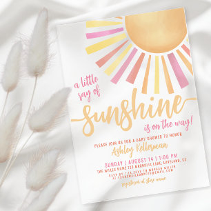 Little Ray Of Sunshine Boho Baby Shower Acrylic Invitations