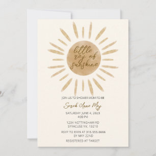 Little Ray of Sunshine Boho Baby Shower Invitation
