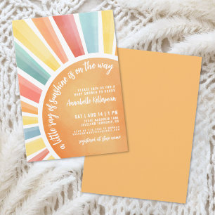Little Ray Of Sunshine Boho Baby Shower Invitation