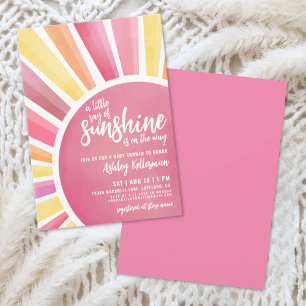 Little Ray Of Sunshine Boho Baby Shower Invitation