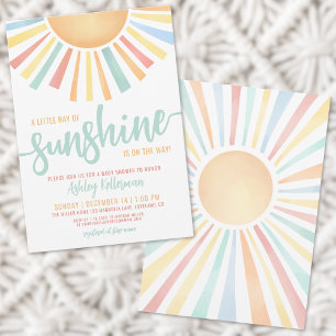 Little Ray Of Sunshine Boho Baby Shower Invitation