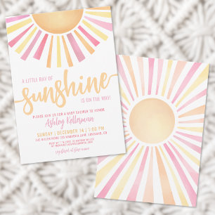 Little Ray Of Sunshine Boho Baby Shower Invitation