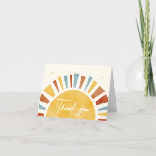 Little Ray of Sunshine Boho Baby Shower Thank You Card
