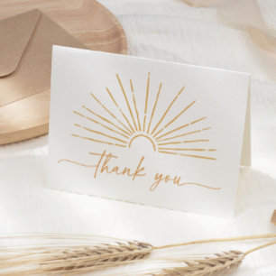 Little Ray of Sunshine Boho Baby Shower Thank You Card