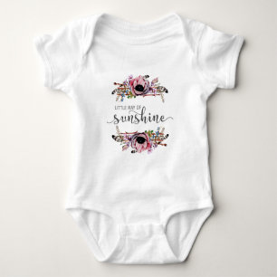 Little Ray of Sunshine   Boho Chic Baby Girl Tutu Bodysuit