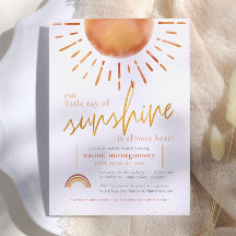 Little Ray of Sunshine Boho Rainbow Baby Shower