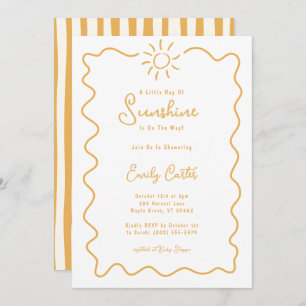 Little Ray of Sunshine Doodle Gender Neutral Invitation