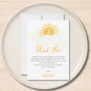 Little Ray Of Sunshine Gender-Neutral Baby Shower Thank You Card