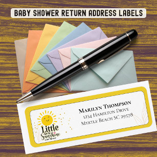 Little Ray of Sunshine Glitter Baby Shower Address Return Address Label
