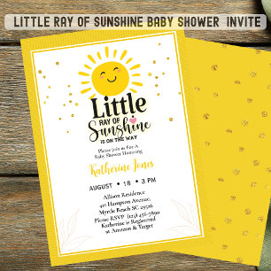 Little Ray of Sunshine Glitter Baby Shower Invitation