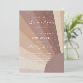 Little Ray Of Sunshine Modern Boho Baby Shower Invitation