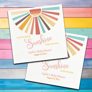 Little Ray Of Sunshine Pink Baby Shower Napkin