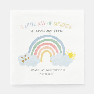 Little Ray of Sunshine Rainbow Baby Shower Napkin