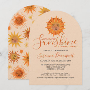 Little Ray of Sunshine Watercolor Baby Shower Invitation