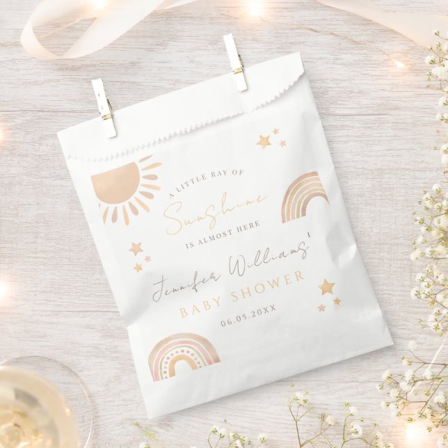 Little ray Sunshine Sun rainbow boho baby shower Favour Bag (Clipped)