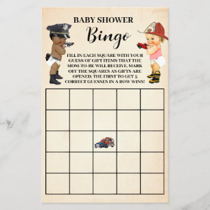 Little Recruit Baby Shower Bingo Game Card