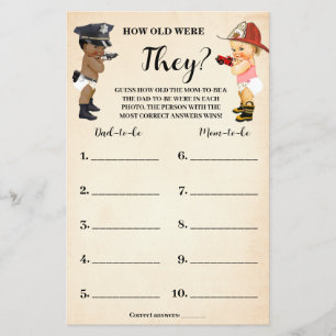 Little Recruit How old were They Shower Game Card