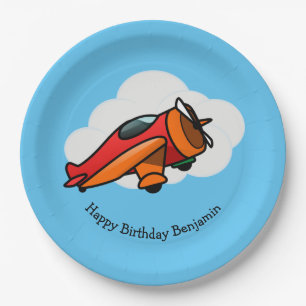 Little Red Aeroplane Design Paper Plate