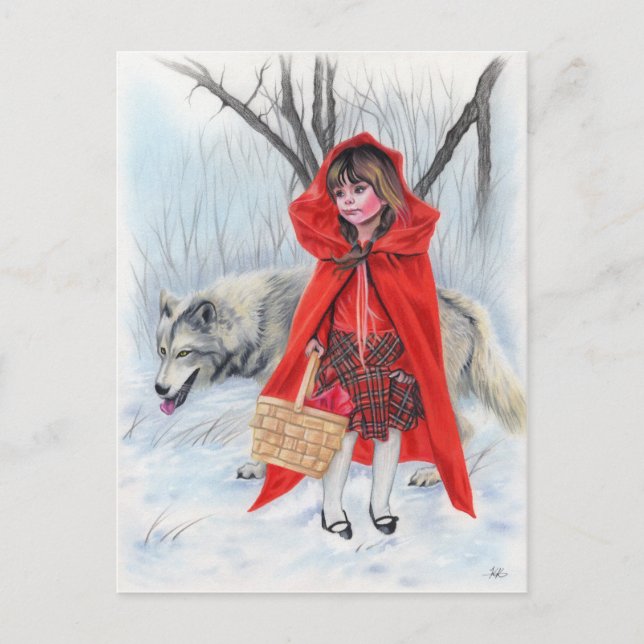 Little red and bad wolf christmas card (Front)
