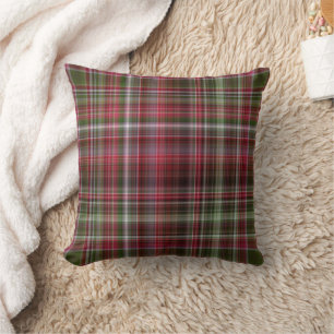 Little Red Berries Red and Green Plaid Cushion