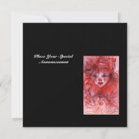 LITTLE RED CLOWN,Pink Black Birthday Party Invite