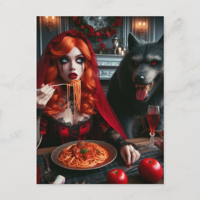 Little Red Dark Fantasy  Postcard (Front)