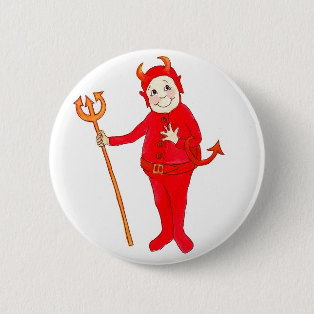 'Little Red Devil' Button or Badge (Front)