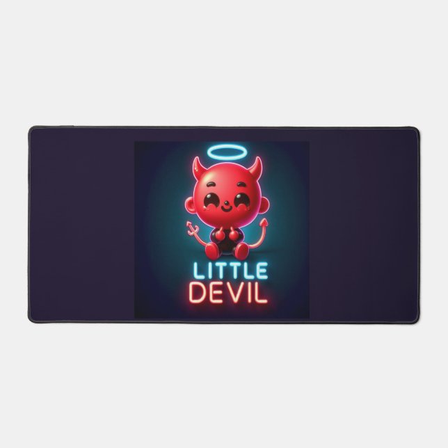 Little Red Devil Halloween Desk Mat (Front)