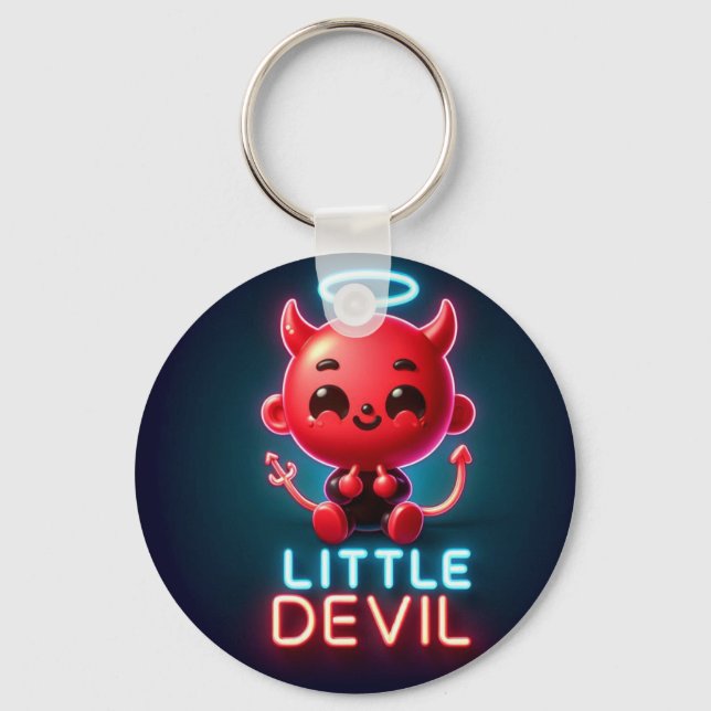 Little Red Devil Halloween Key Ring (Front)