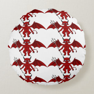 Little Red Devil Thunder_Cove Round Cushion