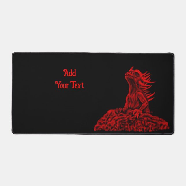 Little red Dragon Desk Mat (Front)