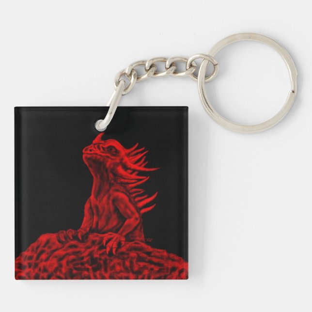 Little red Dragon Key Ring (Back)