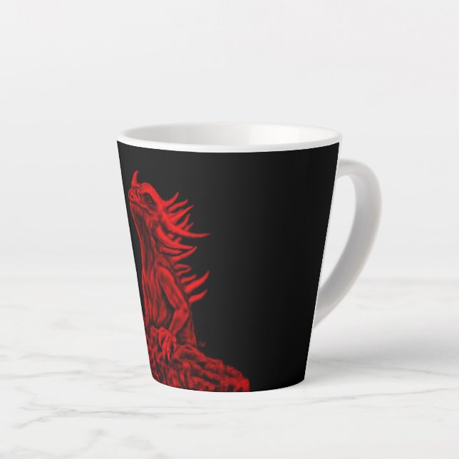 Little red Dragon Latte Mug (Right Angle)