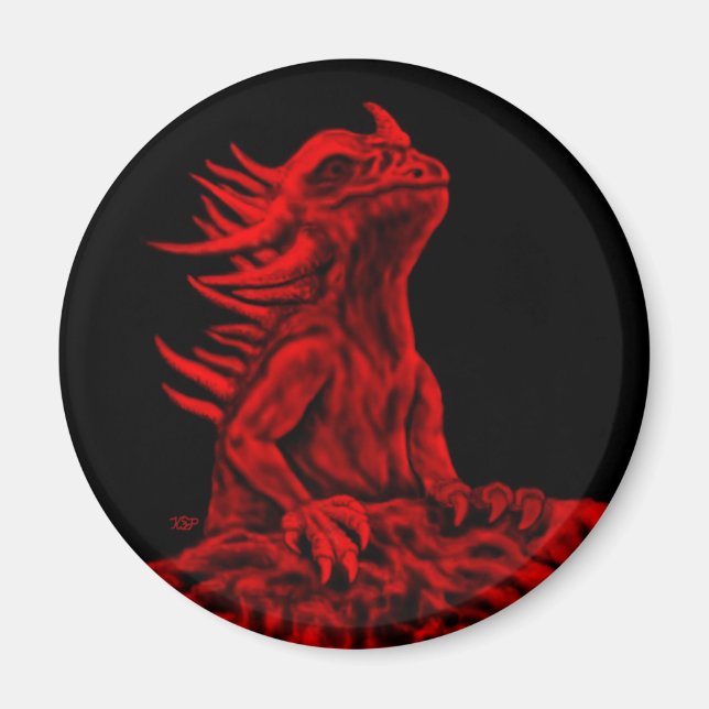 Little red Dragon Magnet (Front)