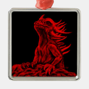 Little red Dragon Metal Ornament